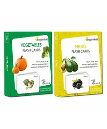 GrapplerTodd Premium Flash Cards Combo Pack Vegetables & Fruits - Multicolour
