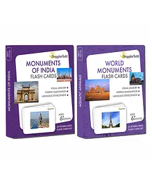 GrapplerTodd Premium Flash Cards Combo Pack | Monuments of India & World Monuments - Multicolor