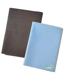 AHC ZIKKU Dry Sheet for Baby/Newborn Bed Protector Waterproof Mat Quick Absorbency Combo(Extra Small (50 x 35 cms), Grey & Light Blue)
