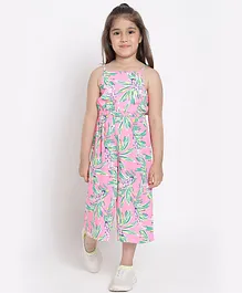 Nauti Nati Sleeveless Printed Basic Jumpsuit With Styled Back - Blue & Pink