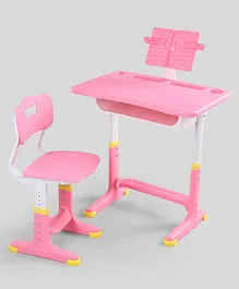 Babyhug Study Table & Chair Set with Height Adjustment - Pink