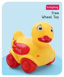 Babyhug Duck On Wheels- Yellow and Red