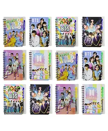 Asera Spiral Diary with Pen in BTS Prints for Kids Birthday Return Gifts BTS - Set of 12