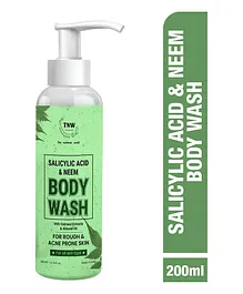 Tnw -The Natural Wash Salicylic Acid & Neem Body Wash with Aloe Vera & Green Tea Extracts for Rough & Acne Prone Skin - 200 ml