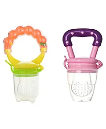 Kritiu Baby Rattel Silicone Food & Fruit Nibbler Combo Pack Of 2 - Multicolour