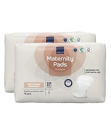 Abena Premium Maternity Pads for Women Super Absorption & Soft Disposable Pads for After-Delivery Incontinence Pack of 2 - 15 Pieces Each