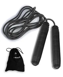 Head Adjustable Long Lasting Skipping Rope with Storage Bag - Black
