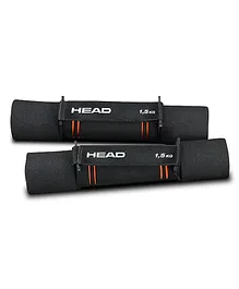 HEAD Soft Dumbells 1.5 Kg For Workout At Gym Home Weights - Black
