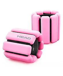 HEAD Wrist & Ankle Weights Pro Quality Adjustable Leg Weights Wrist Wrap Gym Accessories For Hand Grip & Wrist Support Sports Straps For Gym - Pink