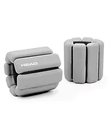 HEAD Wrist & Ankle Weights Pro Quality Adjustable Leg Weights 1 Kg Wrist Wrap Gym Accessories Hand Grip & Wrist Support Sports Straps For Gym - Grey