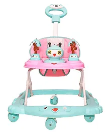 Babycrush Popeye Adjustable Walker for baby with music & Pushbar Handle- Pink