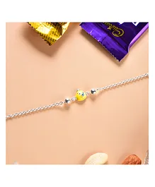 Dhruvs Collection 925 Pure Silver Fancy Rakhi - Silver