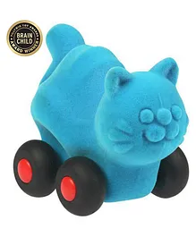RUBBABU Natural Rubber Cat Push & Go Toy - Turquoise