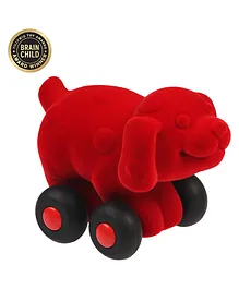 RUBBABU Natural Rubber Dog Push & Go Toy - Red