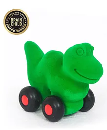 RUBBABU Natural Rubber Dinosaure Push & Go Toy - Green