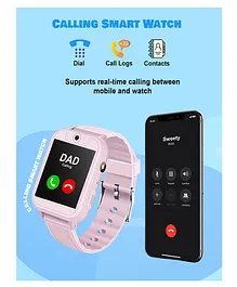 Spiky Calling SOS Cameras Multifunction LBS location Tracking  Smartwatch - Pink