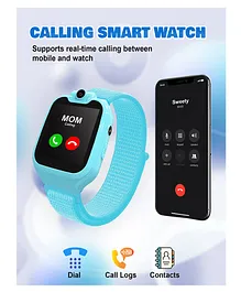 Spiky Calling SOS Rotatable Camera Multifunction Smartwatch - Blue