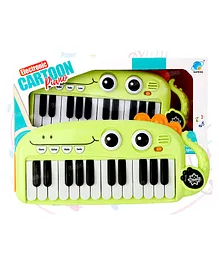 Fiddlerz Musical Piano 24 Keys Mini Cartoon Piano Music Keyboards For Baby Educational Toy Musical Instruments - Green