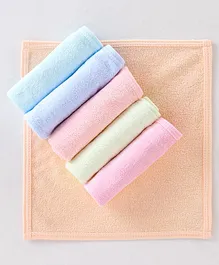 Simply Terry Wash Cloth Solid Colour Pack of 6 - Pink Aqua & Blue