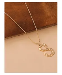 Lilly & Sparkle Gold Toned Chain With Initial S Pendant - Gold
