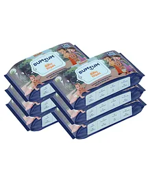 BUMTUM Baby Chota Bheem Gentle Soft Moisturizing Wet Wipes Aloe Vera & Chamomile Extracts Paraben & Sulfate Free Pack of 6- 72 Pieces Each