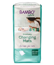 Bambo Nature Eco Friendly and Soft Disposable Diaper Changing Mat Pack of 10 - Multicolor