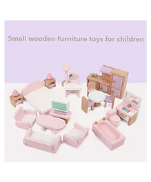 YAMAMA Small Wooden Furniture Set Toy For Kids - Pinka