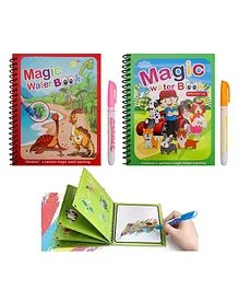ADKD Drawing Magic Water Coloring Reusable Book Pack of 2 (Random Design)