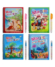 ADKD Drawing Magic Water Coloring Reusable Book Pack of 4 (Random Design)
