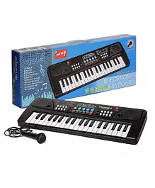 ADKD 37 Keys Piano Keyboard for Beginners Musical Toy with Microphone - Black