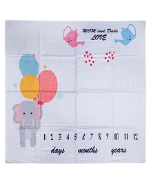 Adore Memories! Baby Milestone Bedsheet for Photoshoot with Props - Grey Elephant