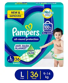 Pampers All Round Protection Baby Diapers Large- 36 Pieces