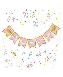 Party Propz It's My Half Birthday Cardstock Banner - Baby Pink