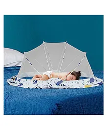 LifeKrafts Foldable Baby Mosquito Net Bottomless Net Color Pattern - White