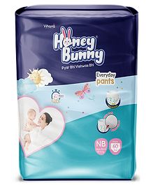 Honey Bunny New Born Everyday Baby Pants Diapers - 60 Pcs