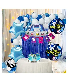 CAMARILLA Half Birthday Outer Space Theme Decoration Items Combo of 53 Pcs