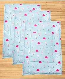 Mittenbooty Waterproof Quilted Cotton & Laminated Premium Changing Sheet Pack of 3 - Tree Print Blue