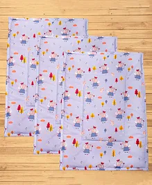 Mittenbooty Waterproof Quilted Cotton & Laminated Premium Changing Sheet Pack of 3 - Peppa Pig Print Blue