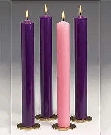 Athena Shokunin Foot Long Pink and Purple Rose Aroma Candle - set of 4