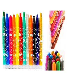 SANISHTH Twistables Color Wax Crayon 12 Big Colors Non-Toxic Crayon For School Students Kids Drawing Promotion