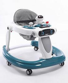 Baby Multifunctional Robotic Shape Adjustable Height Musical Baby Walker - Blue