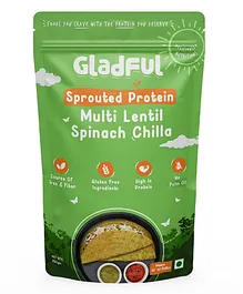 Gladful Sprouted Spinach Moong Instant Chilla Dosa Mix Pack Of  1 - 200 g