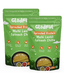 Gladful Sprouted Protein Lentils & Millets Instant Chilla Pack of 2 - 200 g Each
