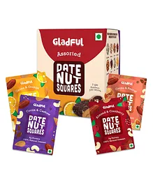 Gladful Try Them All Assorted Date Nut Square - Pack of 8 Pouch