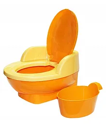 Nabhya Baby Toilet Training Potty Seat Upper Closing Lid and Removable Bowl- Orange