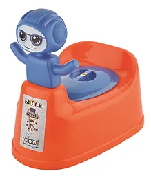 Nabhya Robot Style Toilet Trainer Baby Potty Seat With Removable Tray & Closing Lid - Orange