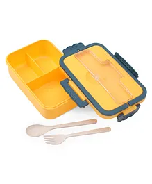 Wheat Lunch Box With Handle - Yellow