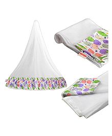 VParents Mosquito Net for Baby Cradle Jhula Saree Swing with Zip Opening at bottom - Purple