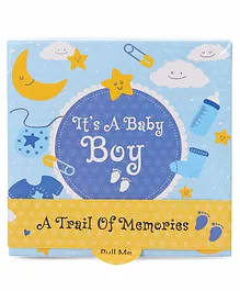 Archies Pull Open Scrap Box Baby Boy Message with Photo Insert - Multicolour