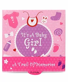 Archies Pull Open Scrap Box Baby Girl Message with Photo Insert - Pink